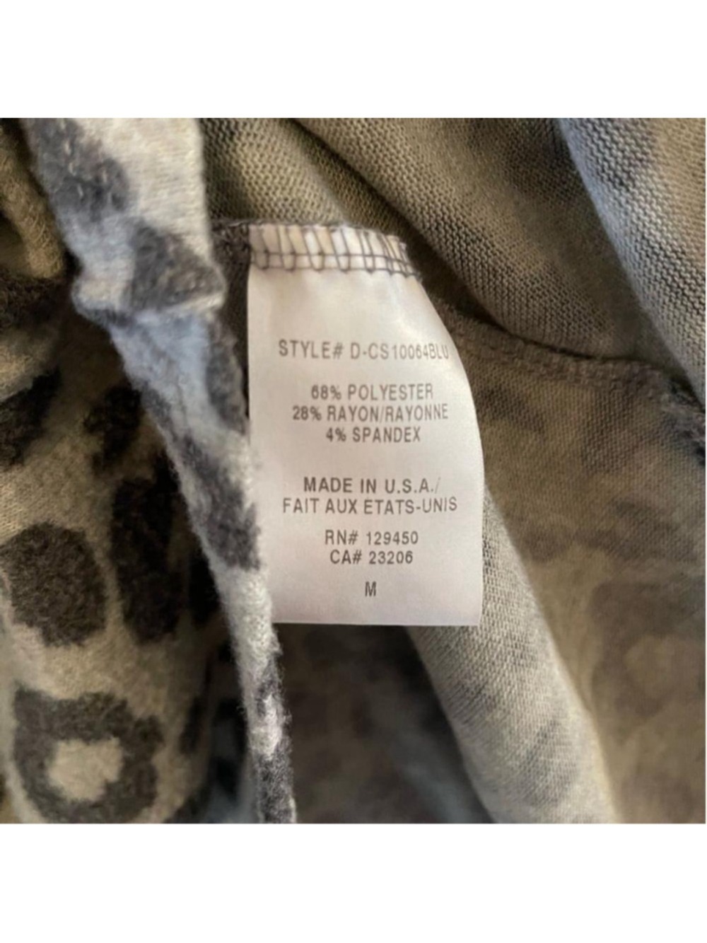 Como Blu Blue-Gray Leopard Print Sweater - Super Soft Knit - Size Medium - Picture 13 of 13